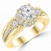 1.20 ct Ladies Round Cut Diamond Semi Mounting Engagement Ring in 14 kt Yellow Gold